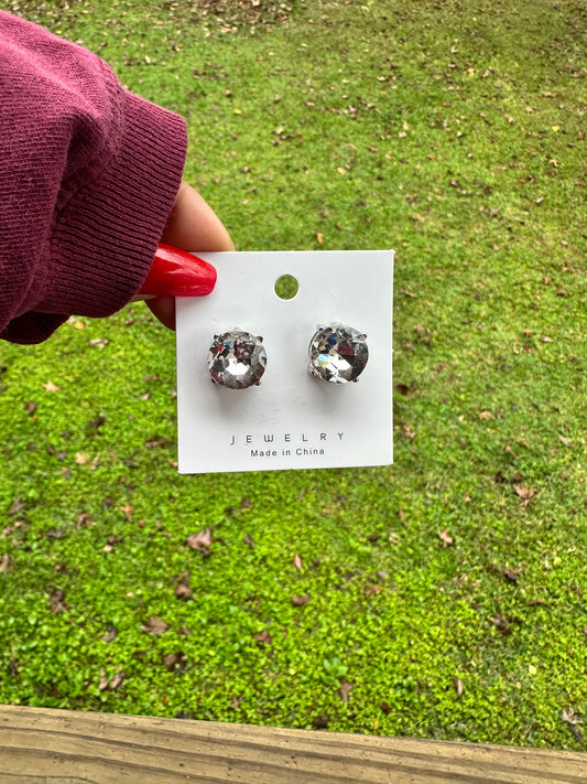Crystal diamond earrings