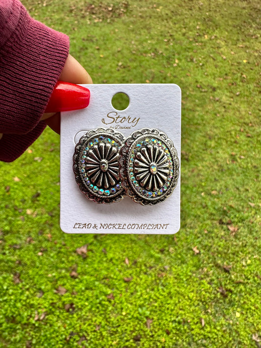 Western Bloom Concho earrings