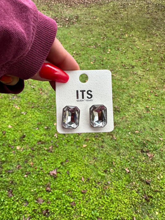 Grace Crystal square Stud earrings